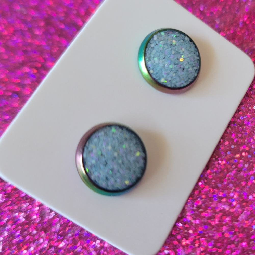 Hand made glitter earrings